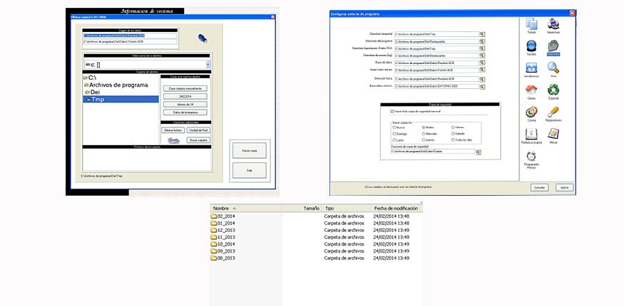 panel del software de ventas tpv